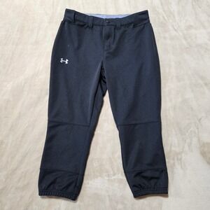 Under Armour Womens Black Softball Pants Fitted Athletic Small SM/P/CH